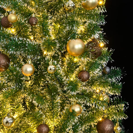 VidaXL Künstlicher Weihnachtsbaum mit 300 LEDs, Kugeln und Schnee 240 cm
