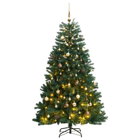 VidaXL Künstlicher Weihnachtsbaum mit Scharnieren 300 LEDs und Weihnachtskugeln 180 cm