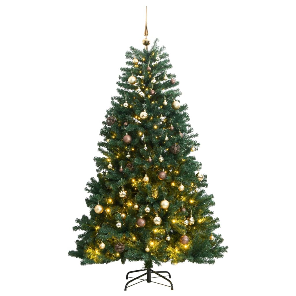 VidaXL Künstlicher Weihnachtsbaum mit Scharnieren 300 LEDs und Weihnachtskugeln 240 cm