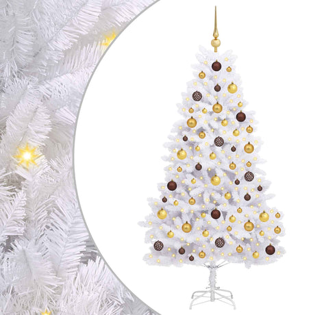 Vidaxl kunstkerstboom 180 cm pvc en staal wit