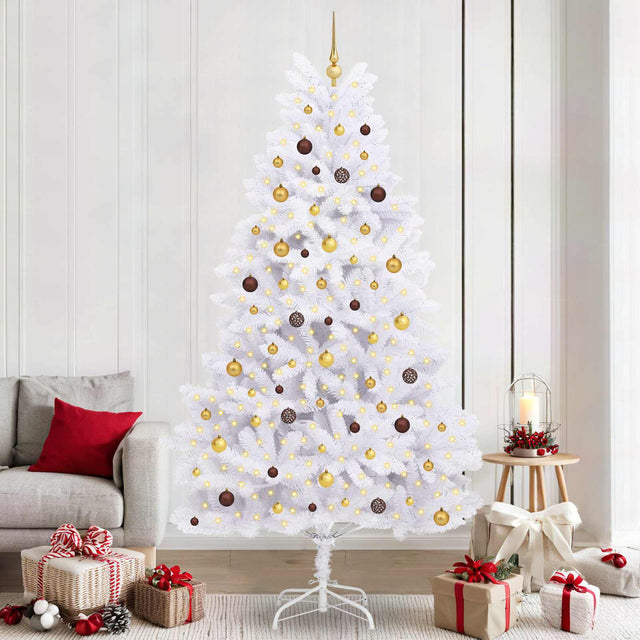 Vidaxl kunstkerstboom 240 cm pvc en staal wit