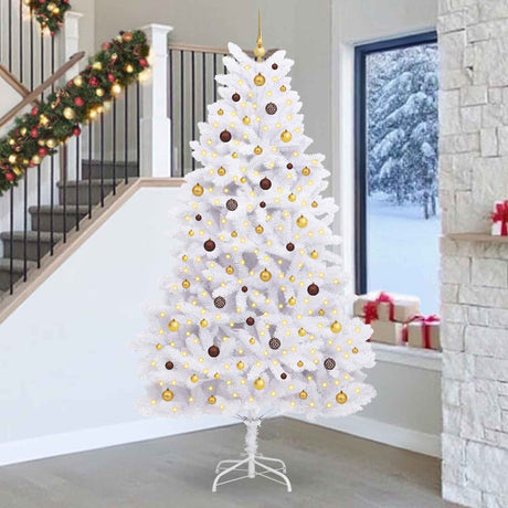 Vidaxl kunstkerstboom 270 cm pvc en staal wit