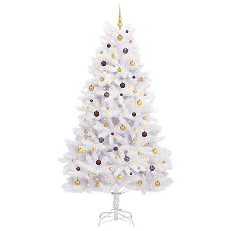 Vidaxl kunstkerstboom 270 cm pvc en staal wit