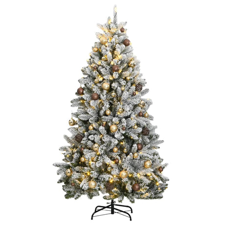 VidaXL Künstlicher Weihnachtsbaum mit Scharnieren 300 LEDs und Weihnachtskugeln 180 cm