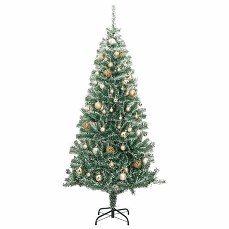 VidaXL Künstlicher Weihnachtsbaum mit 300 LEDs, Kugeln und Schnee 210 cm