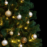 VidaXL Künstlicher Weihnachtsbaum mit Scharnieren 300 LEDs und Weihnachtskugeln 240 cm