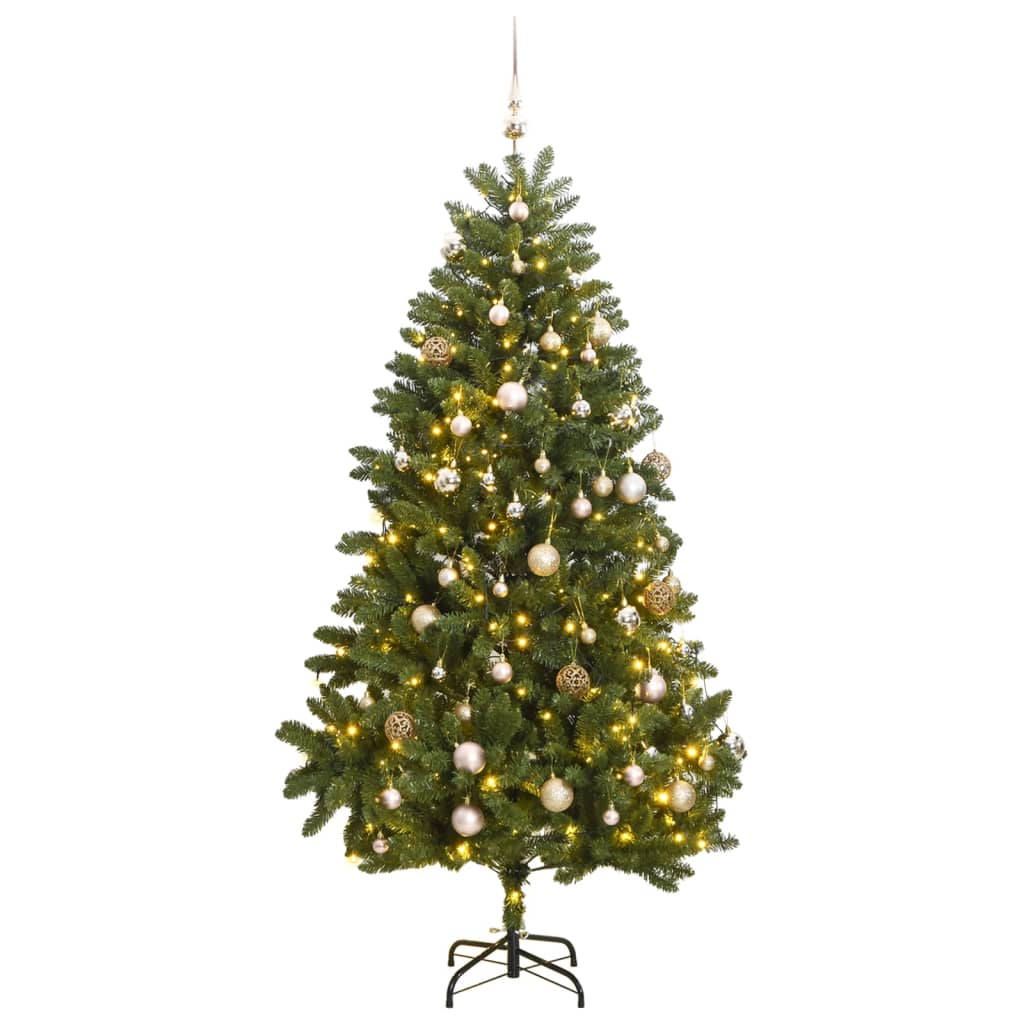 VidaXL Künstlicher Weihnachtsbaum mit Scharnieren 300 LEDs und Weihnachtskugeln 270 cm