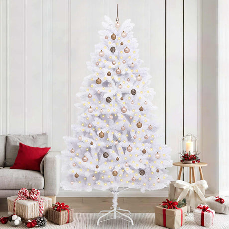 Vidaxl kunstkerstboom 240 cm pvc en staal wit