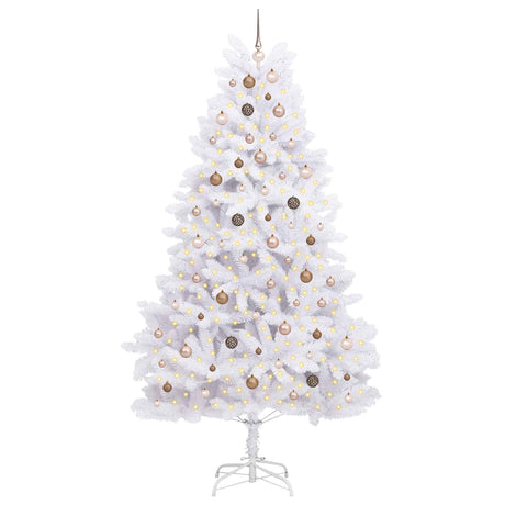 Vidaxl kunstkerstboom 240 cm pvc en staal wit