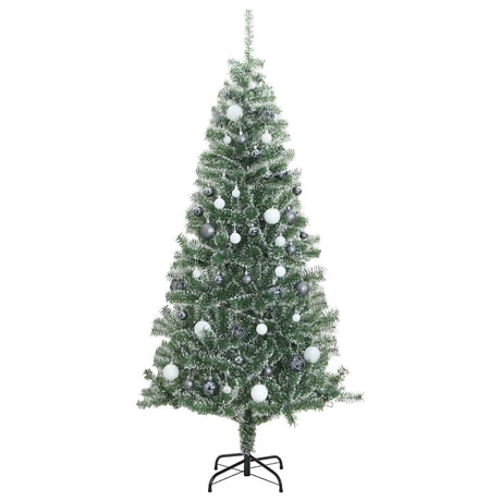 VidaXL Künstlicher Weihnachtsbaum mit 300 LEDs, Kugeln und Schnee 210 cm