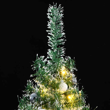 VidaXL Künstlicher Weihnachtsbaum mit 300 LEDs, Kugeln und Schnee 240 cm