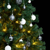 VidaXL Künstlicher Weihnachtsbaum mit Scharnieren 300 LEDs und Weihnachtskugeln 240 cm