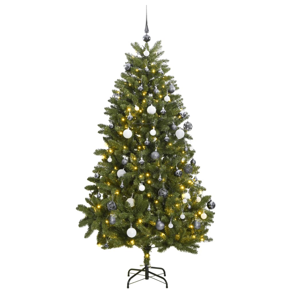 VidaXL Künstlicher Weihnachtsbaum mit Scharnieren 300 LEDs und Weihnachtskugeln 270 cm