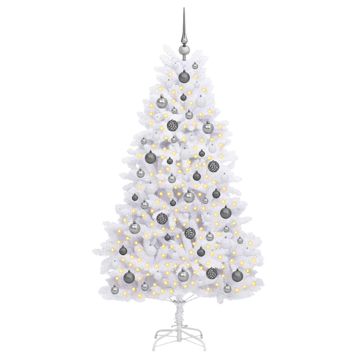 Vidaxl kunstkerstboom 180 cm pvc en staal wit