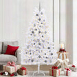 Vidaxl kunstkerstboom 210 cm pvc en staal wit