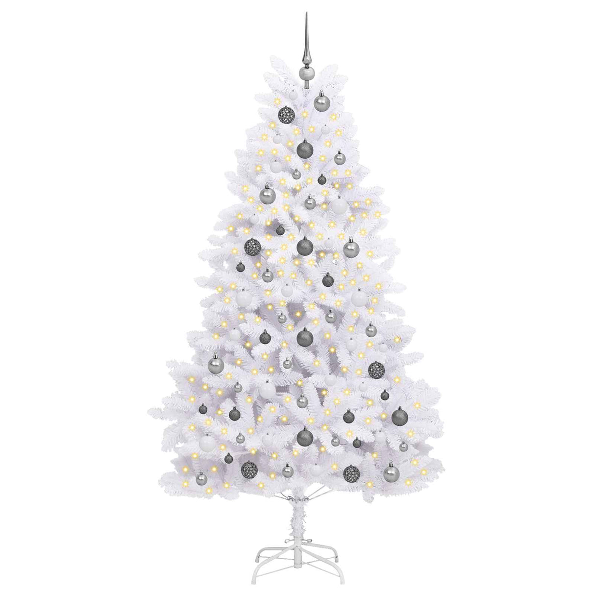 Vidaxl kunstkerstboom wit 106 x 106 x 210 cm pvc en metaal