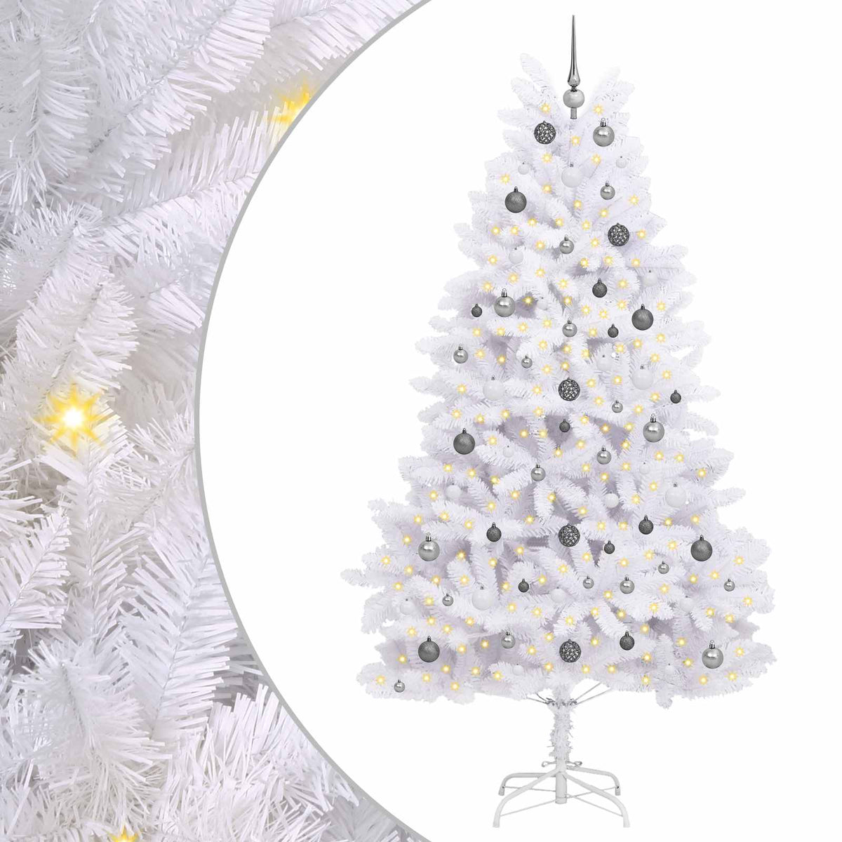 Vidaxl kunstkerstboom 240 cm pvc en staal wit