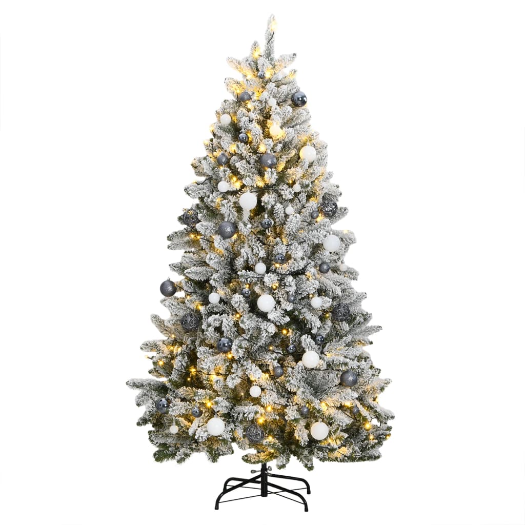 VidaXL Künstlicher Weihnachtsbaum mit Scharnieren 300 LEDs und Weihnachtskugeln 180 cm