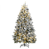 VidaXL Künstlicher Weihnachtsbaum mit Scharnieren 300 LEDs und Weihnachtskugeln 180 cm