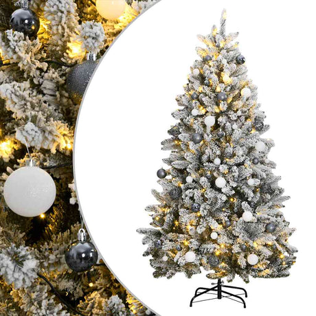 VidaXL Künstlicher Weihnachtsbaum mit Scharnieren 300 LEDs und Weihnachtskugeln 180 cm