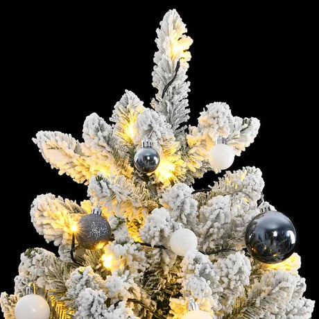 Vidaxl kunstkerstboom met scharnieren 300 led's en kerstballen 240 cm