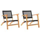 Vidaxl tuinnstoelen 2 st poly rattan en acaciahout zwart