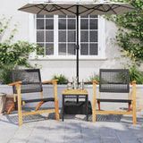 Vidaxl tuinnstoelen 2 st poly rattan en acaciahout zwart