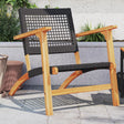 Vidaxl tuinnstoelen 2 st poly rattan en acaciahout zwart