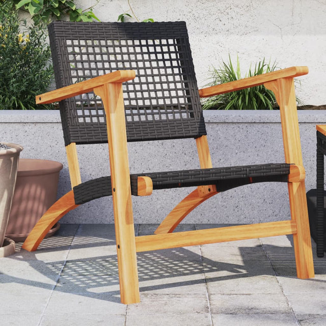Vidaxl tuinnstoelen 2 st poly rattan en acaciahout zwart