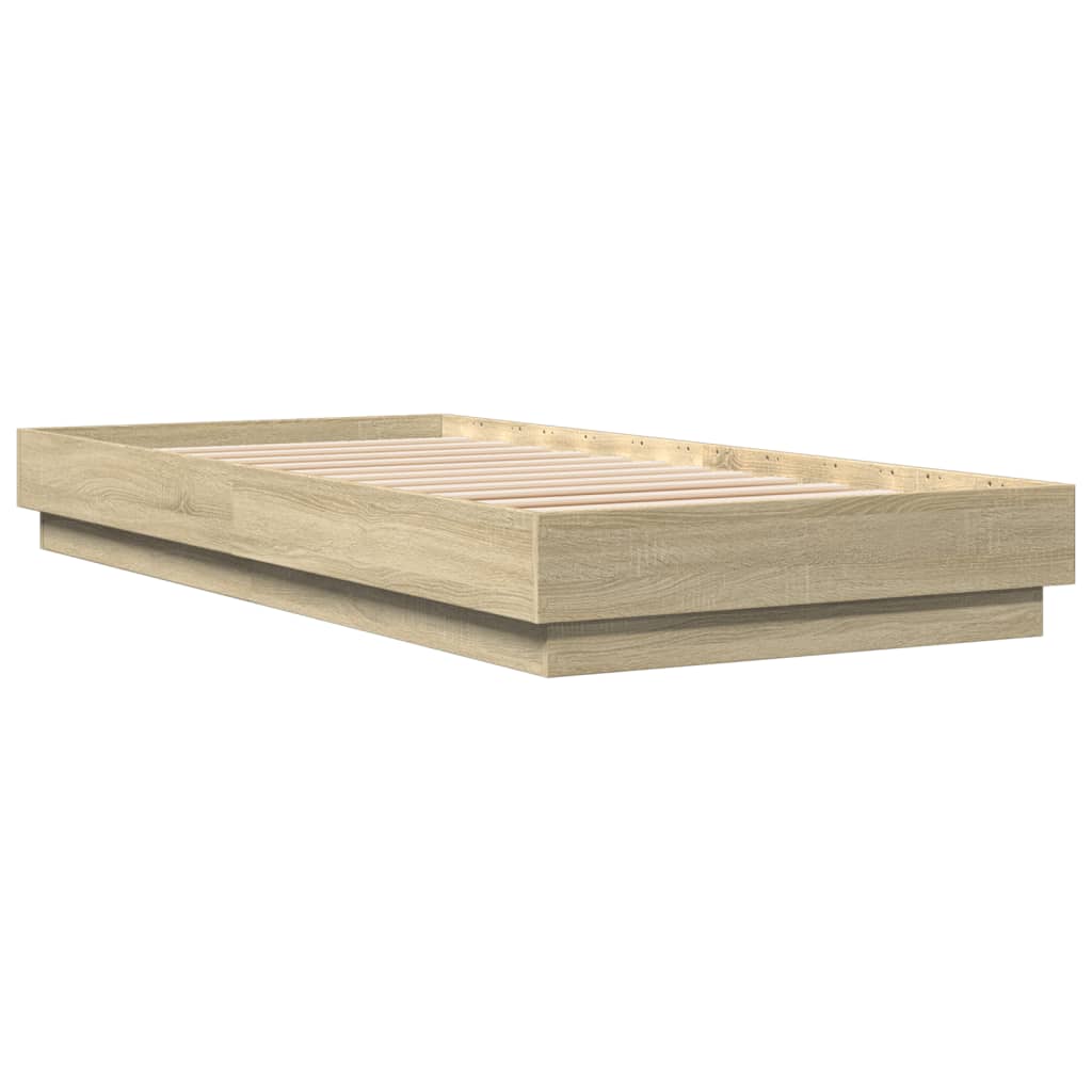 Vidaxl bedframe met led-verlichting sonoma eikenkleurig 100x200 cm