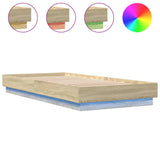 Vidaxl bedframe met led-verlichting sonoma eikenkleurig 90x200 cm