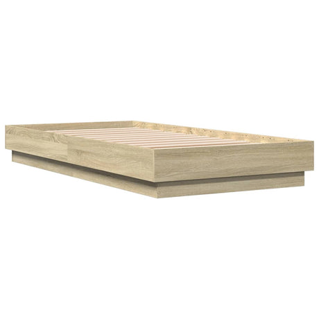 Vidaxl bedframe met led-verlichting sonoma eikenkleurig 75x190 cm