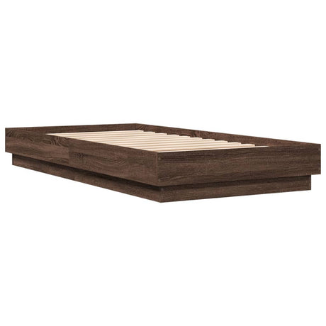 Vidaxl bedframe met led-verlichting bruin eikenkleurig 75x190 cm
