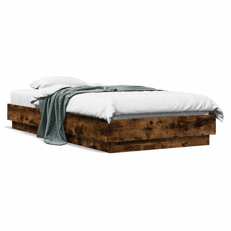 Vidaxl bedframe zonder matras hout gerookt eikenkleurig 90x190 cm