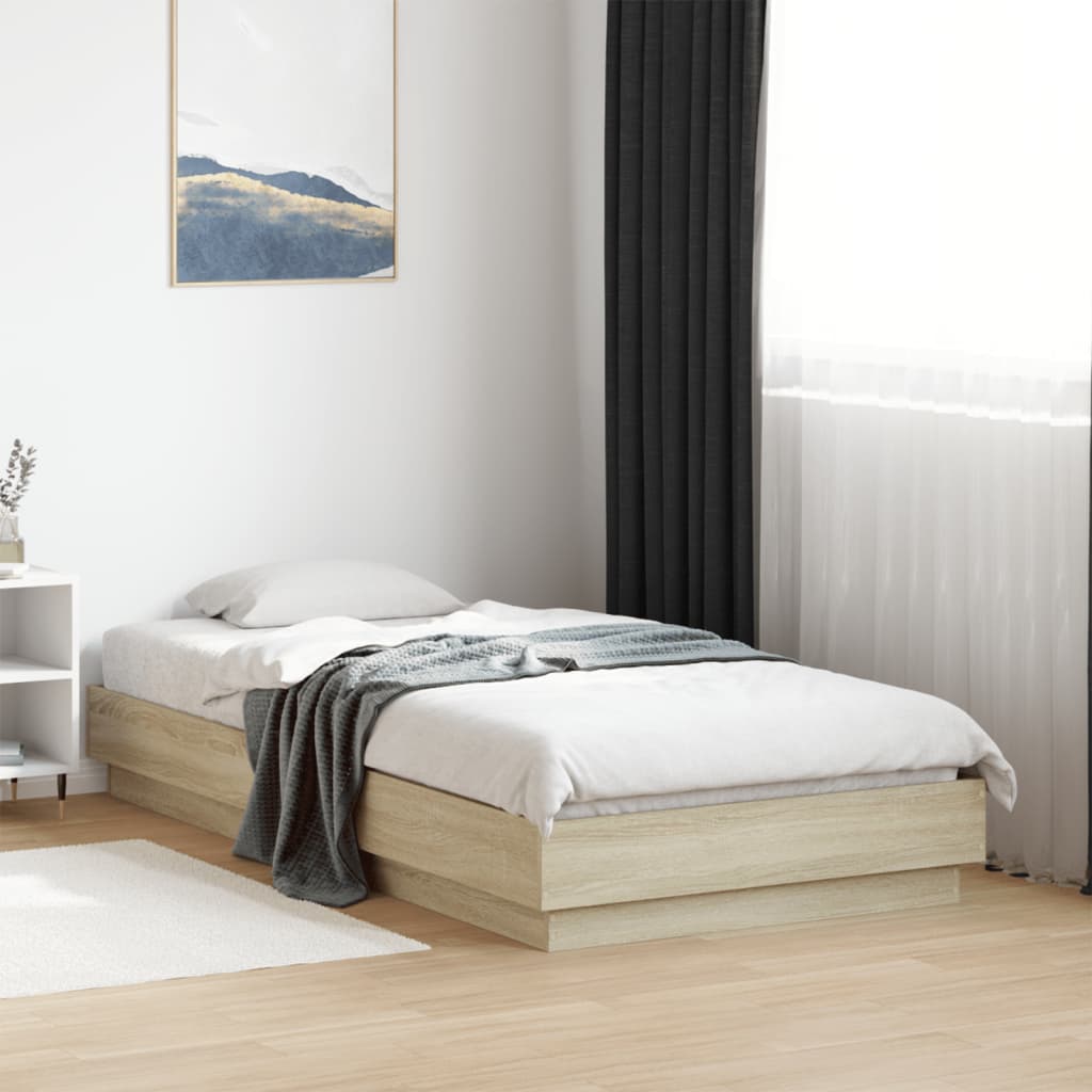 Vidaxl bedframe zonder matras hout sonoma eikenkleurig 75x190 cm