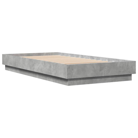 Vidaxl bedframe bewerkt hout betongrijs 75x190 cm