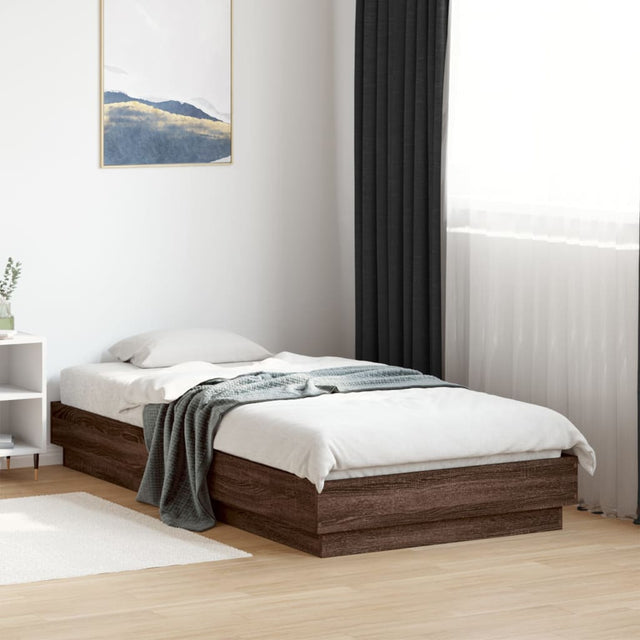 Vidaxl bedframe zonder matras bewerkt hout bruin eikenkleur 75x190 cm