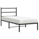Vidaxl bedframe met hoofdbord metaal zwart 90x190 cm