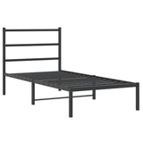 Vidaxl bedframe met hoofdbord metaal zwart 90x190 cm