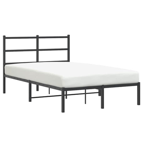 Vidaxl bedframe met hoofdbord metaal zwart 120x190 cm