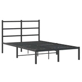 Vidaxl bedframe met hoofdbord metaal zwart 120x190 cm