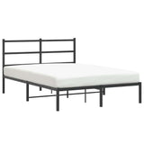 Vidaxl bedframe met hoofdbord metaal zwart 140x200 cm
