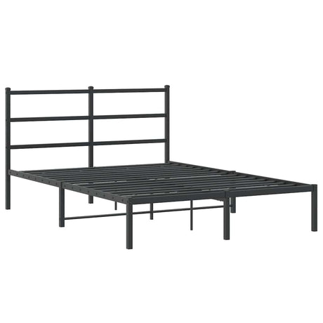 Vidaxl bedframe met hoofdbord metaal zwart 140x200 cm