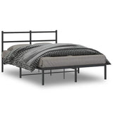 Vidaxl bedframe met hoofdbord metaal zwart 140x200 cm