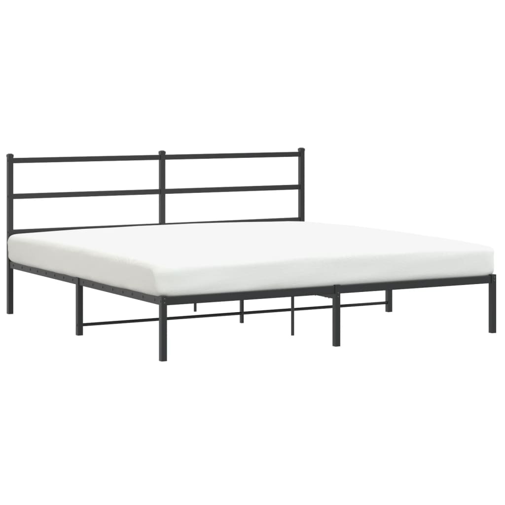 Vidaxl bedframe met hoofdbord metaal zwart 180x200 cm