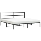 Vidaxl bedframe met hoofdbord metaal zwart 180x200 cm