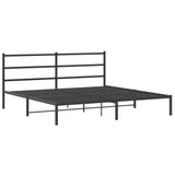 Vidaxl bedframe met hoofdbord metaal zwart 180x200 cm