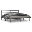 Vidaxl bedframe met hoofdbord metaal zwart 180x200 cm