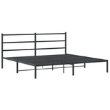 Vidaxl bedframe met hoofdbord metaal zwart 193x203 cm