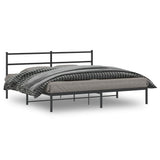 Vidaxl bedframe met hoofdbord metaal zwart 193x203 cm